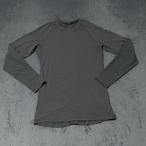 Nike Pro Shirt Mens S Gray Tech Pack Long Sleeve Training Running Shirt Athletic